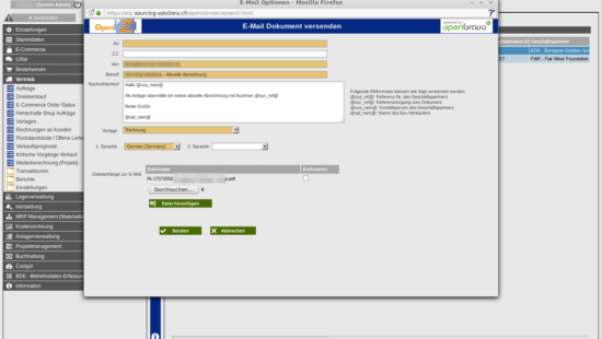 Dokumente direkt aus dem ERP versenden