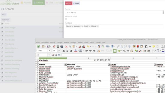 Export data for external processing