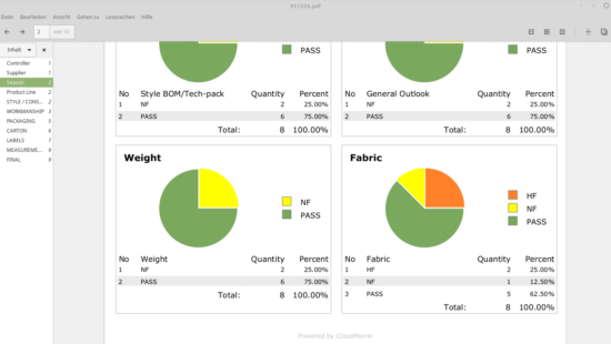 Export statistics as PDF or other formats